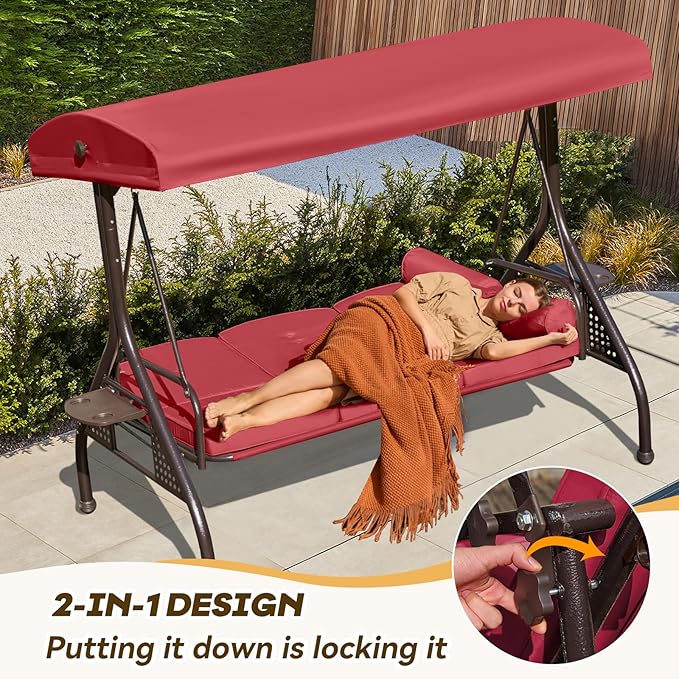 3 in 1 Outdoor Porch Swing - Image 4