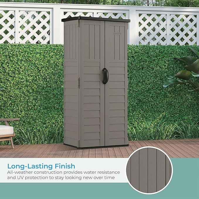 Suncast 22 Cubic Ft. Vertical Resin Outdoor Storage Shed - Image 4