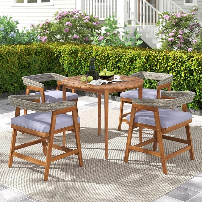 Tangkula 36" Round Outdoor Dining Table - Image 8
