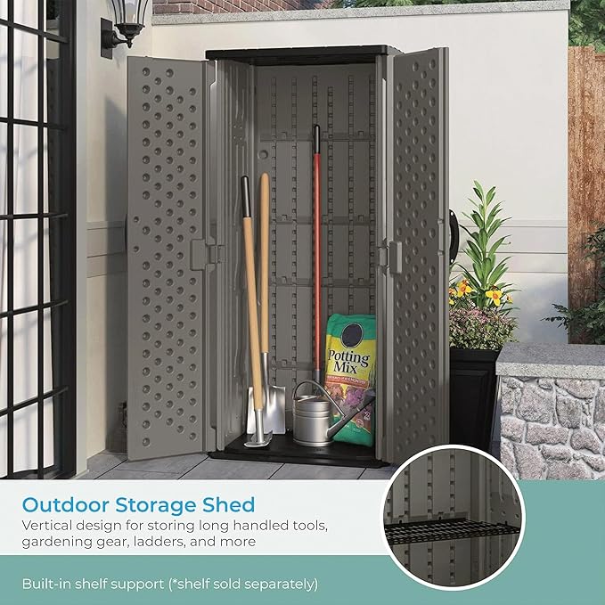 Suncast 22 Cubic Ft. Vertical Resin Outdoor Storage Shed - Image 6