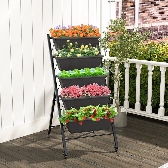Giantex Vertical Raised Garden Bed on Wheels, Elevated Planter Raised Beds - Image 2