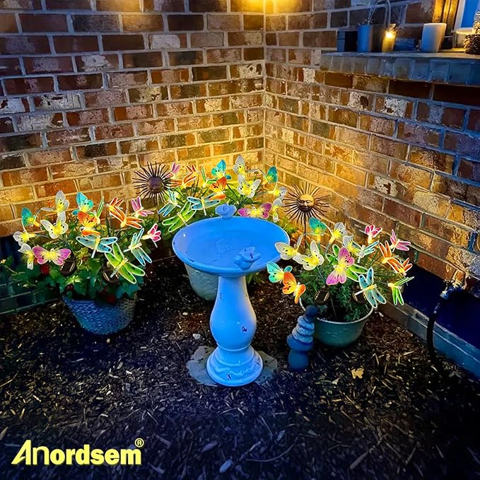 Anordsem Solar Garden Lights Outdoor: 8 Removable Fiber Optic Fabric - Image 6
