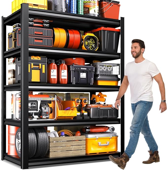 71"H-35"W Metal Garage Shelving-2050LBS 5 Tier Storage Shelves, Adjustable by Unknown
