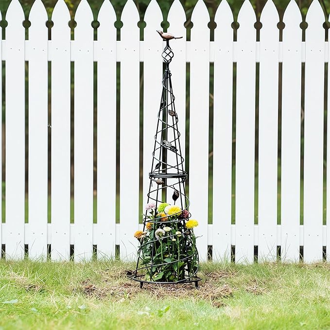 Garden Obelisk 40.5 Inch Metal Trellis - Image 6