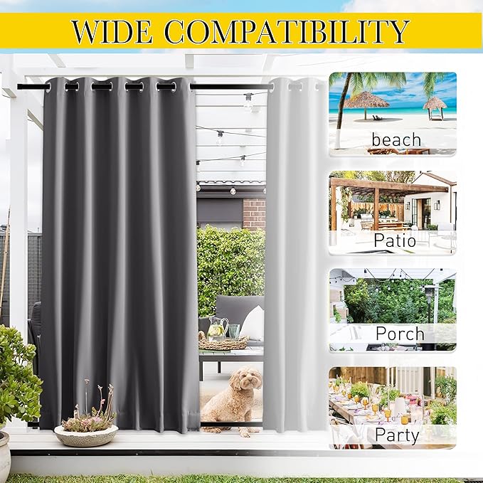 NICETOWN 2 Panels Outdoor Curtains - Image 7