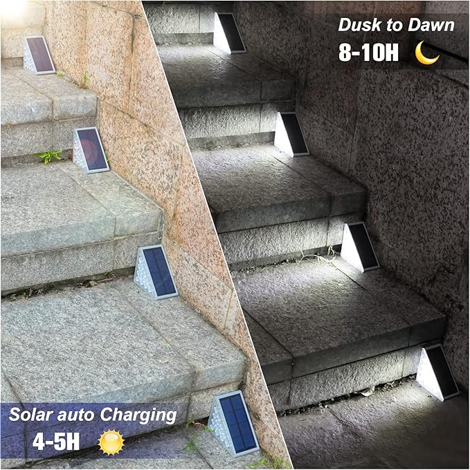 VOLISUN Solar Stair Lights 16 Pack, Solar Step Lights Waterproof IP67, Outdoor - Image 2