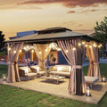 Aoxun 10'x12' Hardtop Gazebo, Aluminum Frame Permanent Pavilion by Aoxun