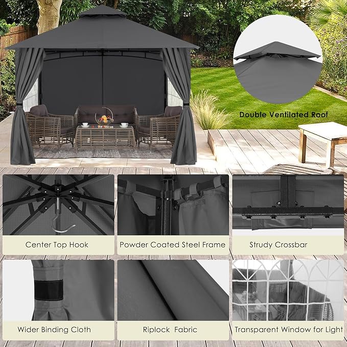 MASTERCANOPY Patio Gazebo Steel Frame Outdoor Gazebo - Image 3