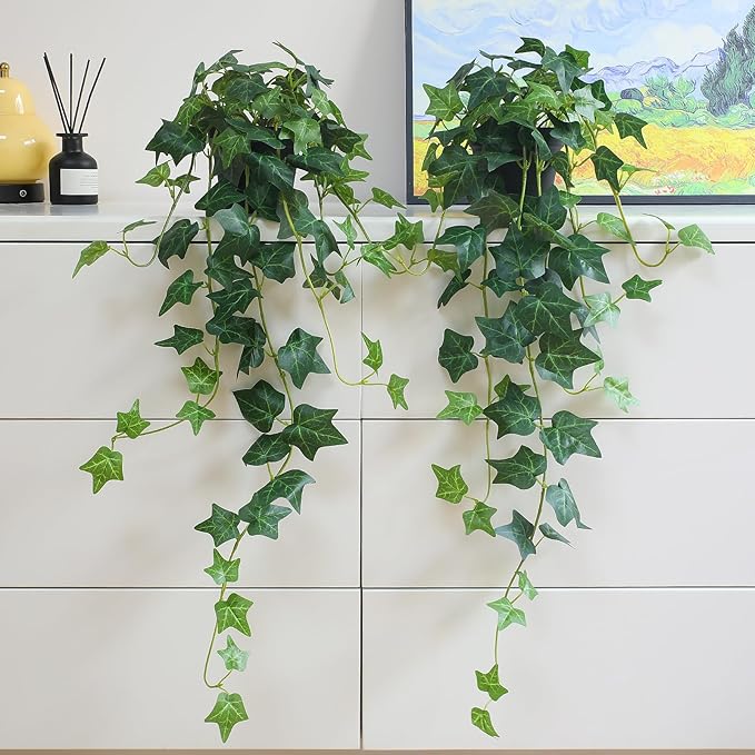 Fake English Ivy Plants in Pots Set of 2 – Realistic Artificial Ivy Greenery - Image 6