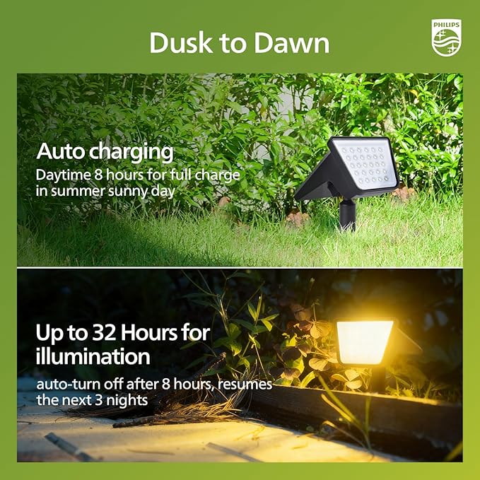 Philips 2 Packs Solar Spot Lights Outdoor Waterproof, 28 LED 3000K Solar - Image 5
