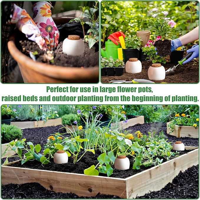 Terracotta Watering Spikes, 4 Pack Ollas Self Watering Globes, Slow Release - Image 5