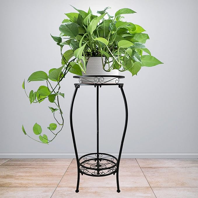 CASIMR 2 Tier Plant Stand Indoor Outdoor, 26.6" Tall Metal Potted Holder Rack - Image 6