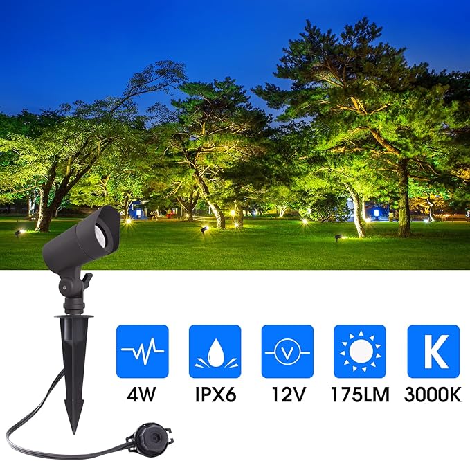LED Landscape Lights with Connectors, 12V Low Voltage, Warm White 3000k - Image 5