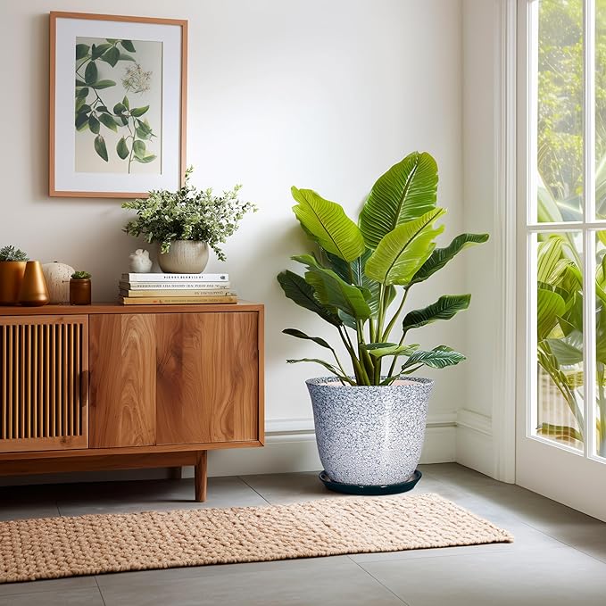12 Inch Pot for Plants- Ceramic Planter Indoor Outdoor, Round Large Plant Pots - Image 6