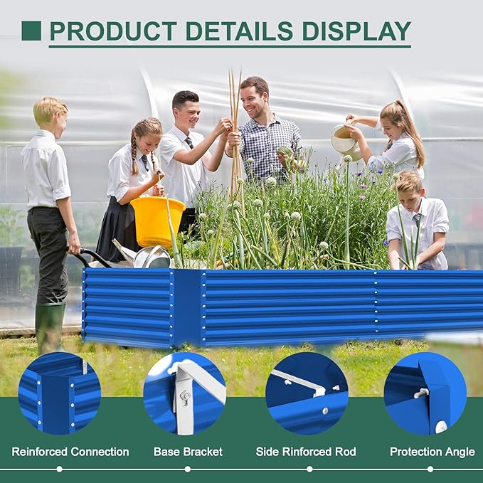 Land Guard 6x3x3ft Rectangular Galvanized Raised Garden Beds, Large-Capacity - Image 7