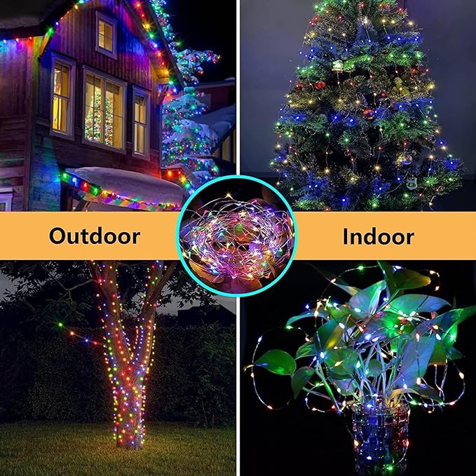4Pack 80Ft 240LED Fairy Lights Battery Operated - Image 3