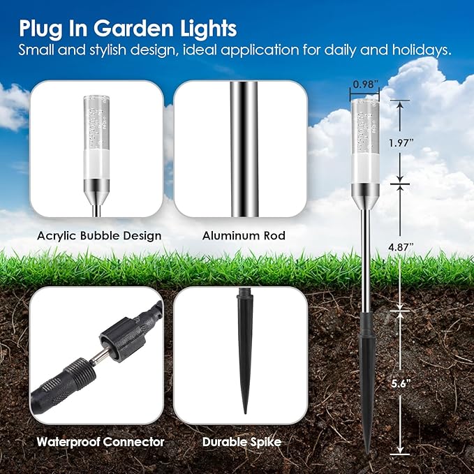 B-right LED Pathway Lights Outdoor, Extendable IP65 Waterproof Outdoor Garden - Image 5