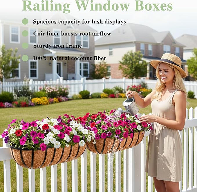 36 Inch Railing Planter Window Box Deck Balcony Rail Planter - Image 2