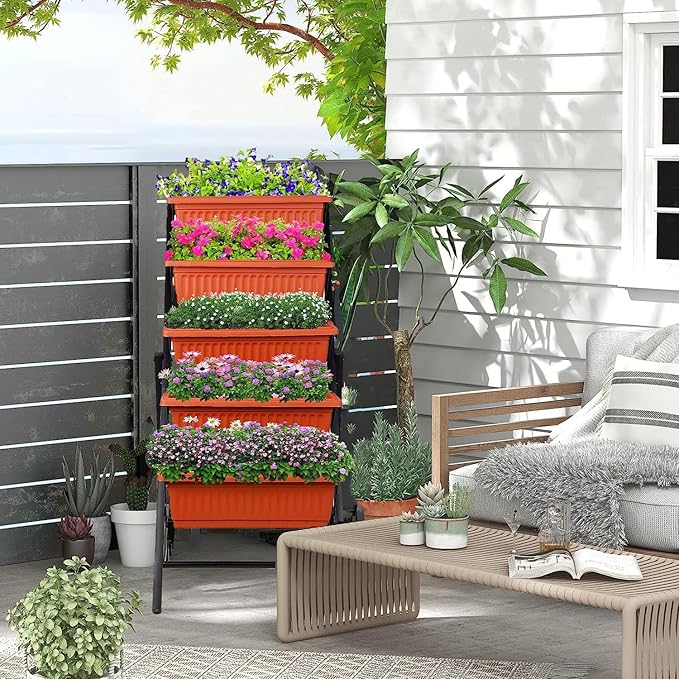 Homdox 5-Tier Elevated Garden Bed- Freestanding Vertical Raised Bed - Image 9