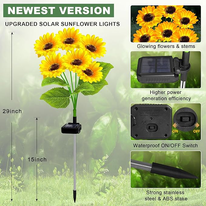 Solar Lights Outdoor Garden Decor, 4 Pack - Image 8