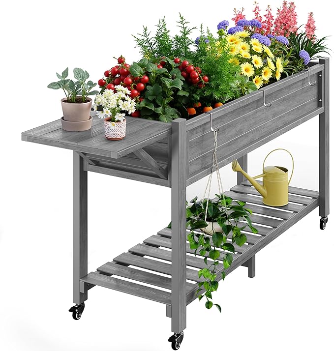 YEFU Raised Garden Bed with Legs: 57x18x30in Weight Capacity 400lb by YEFU