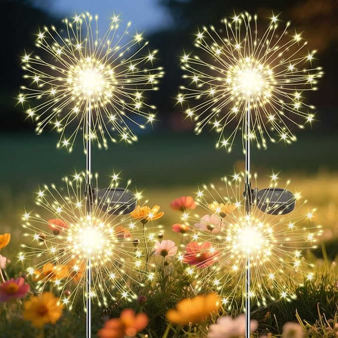 Garden Outdoor Lights, 4 Pack 120 LED Solar Garden Lights Fairy Lights Outdoor by Slyuexu