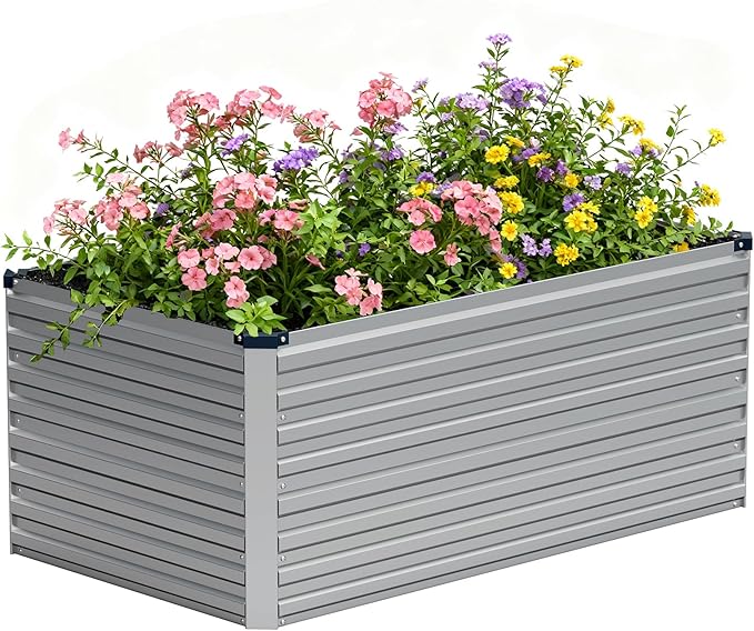 Vengarus 4x2x2FT Galvanized Raised Garden Bed Kit, Outdoor Metal Planter Box by Vengarus