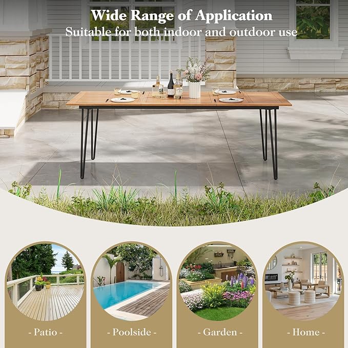 Tangkula 86.5" Large Patio Dining Table - Image 8
