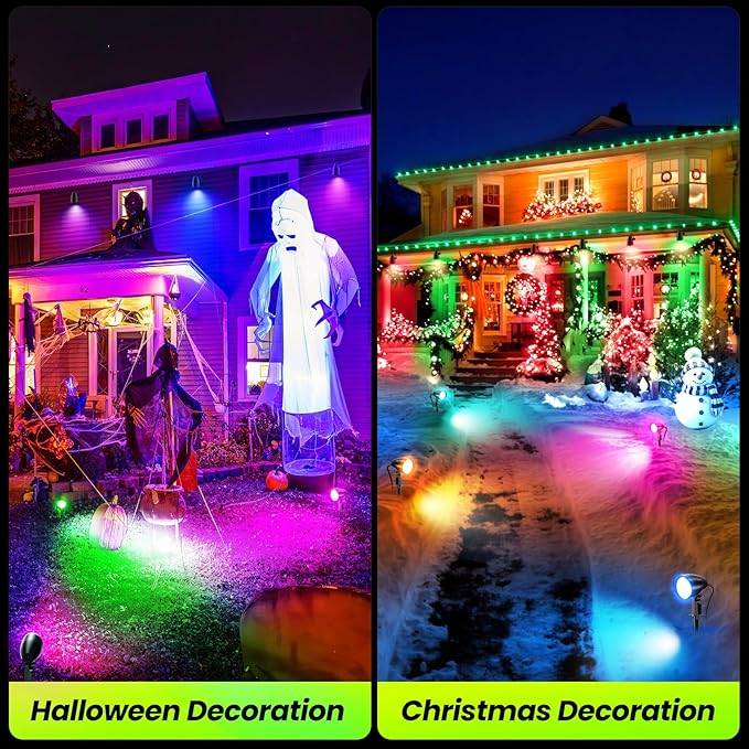 ZZXX 20W RGB Outdoor Spotlight Halloween 120V Color Changing Landscape Lights - Image 9