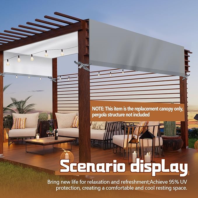 Universal Pergola Replacement Canopy Outdoor Canopy Shade Cover Waterproof - Image 6