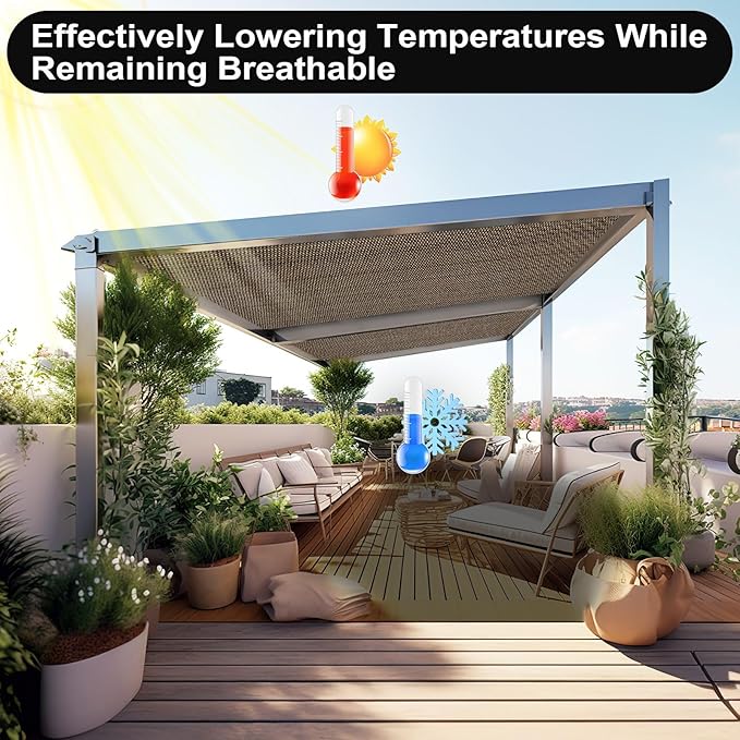 Artpuch 90% Sun Shade Cloth, 5 x 10 FT Pergola Shade Cover Canopy - Image 6