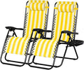 Nazhura Set of 2 Relaxing Recliners Patio Chairs Adjustable Steel Mesh Zero by NazhuraGoodCompanionAtHome