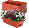Window Box Planter, 7 Pack Plastic Vegetable Flower Planters Boxes 17 Inches by LOCONHA