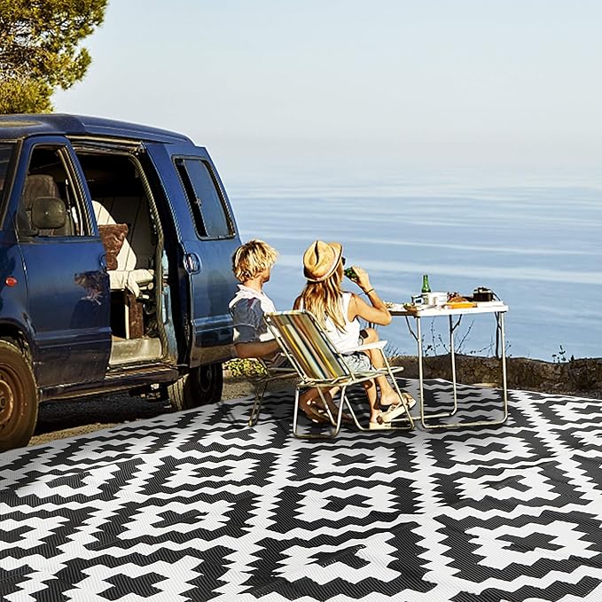 SAND MINE Waterproof Outdoor Rug 9x18 ft, Plastic Straw Rug, Modern Area Rug - Image 5