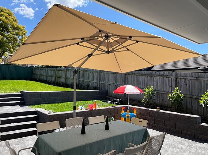PURPLE LEAF 9' X 12' Patio Umbrella Outdoor Rectangle Umbrella Large Cantilever by PURPLELEAF