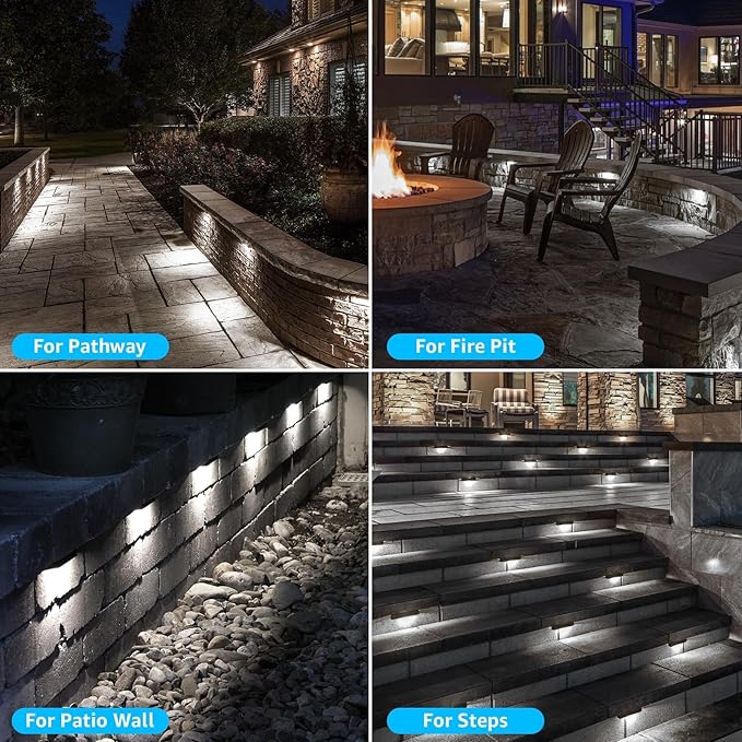 SUNVIE 7 Inch 5W LED Hardscape Lighting 5000K Daylight Retaining Wall Lights - Image 4