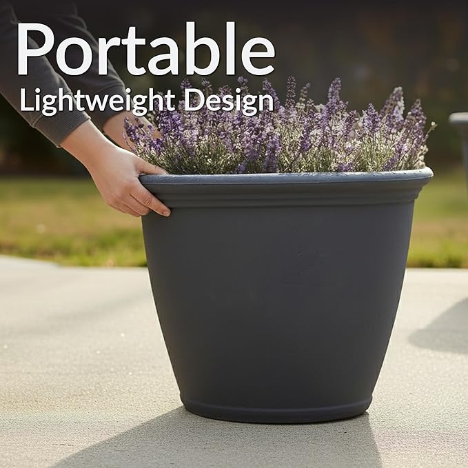 Sunnydaze 20-Inch Anjelica Large Plastic Pot - Image 4