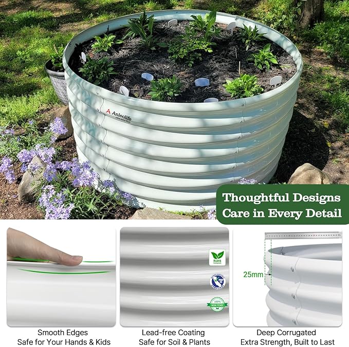 A ANLEOLIFE 2-Pack 3ft x 24” Tall Galvanized Raised Garden Beds Outdoor - Image 5