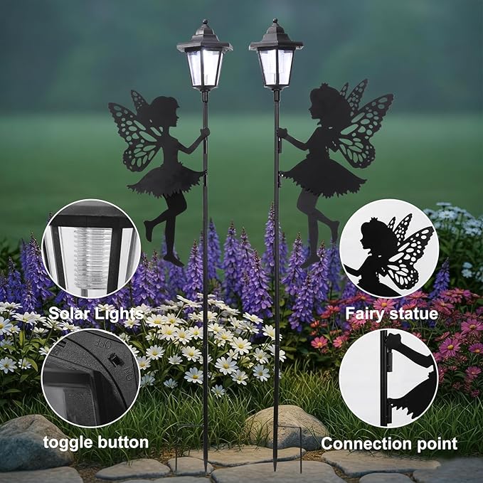 ZKLiLi Fairy Solar Garden Light, Outdoor Garden Fairy Decor Waterproof Large - Image 3