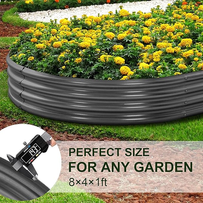Land Guard 8×4×1 ft Galvanized Raised Garden Bed Kit，Raised Garden Boxes Outdoor - Image 4