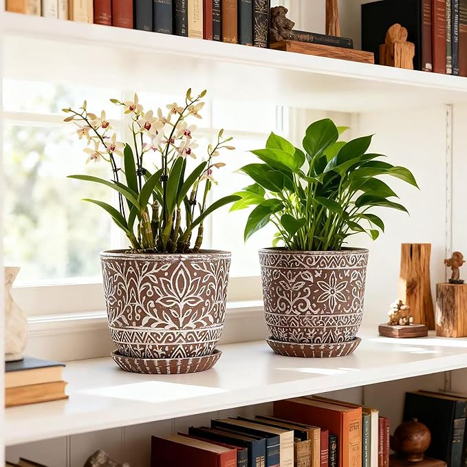 Gepege 6 Inch Ceramic Planter, Plant Pot - Image 5