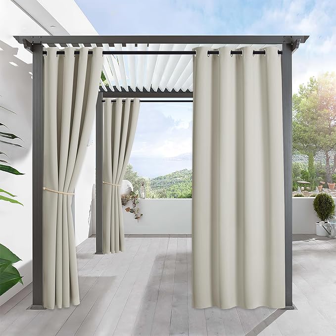 RYB HOME Outdoor Curtains for Patio Waterproof by RYBHOME