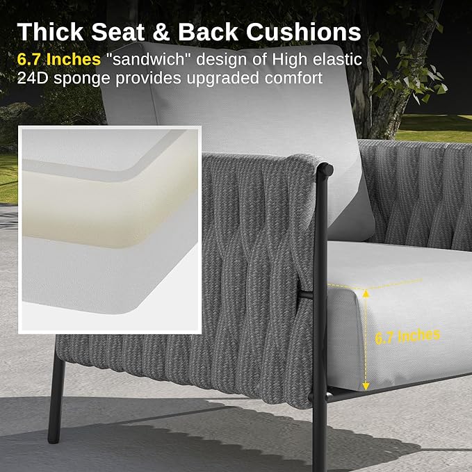 EAST OAK Life Chatter 4 Pieces Patio Furniture Set, Outdoor Furniture - Image 2