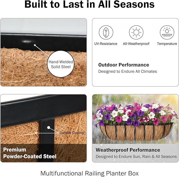 30“ Window Box Railing Planter - Image 5