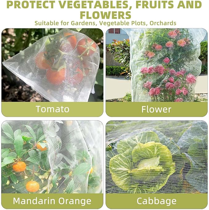 Bird Netting for Garden Protection, CANAGROW 4 Pack Garden Plant Mesh Netting - Image 5