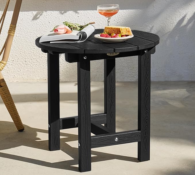 Y&M Outdoor Side Table, Waterproof Four-Legged Round Entryway End Table by YM