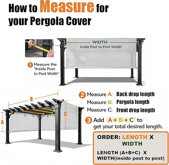 Universal Pergola Replacement Canopy Shade Cover - Image 3