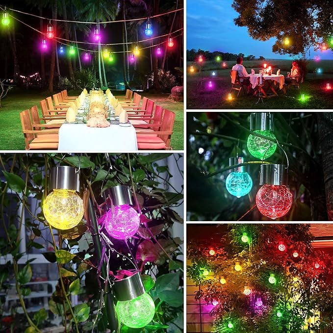 12Pack Outdoor Hanging Solar Lights - Image 7