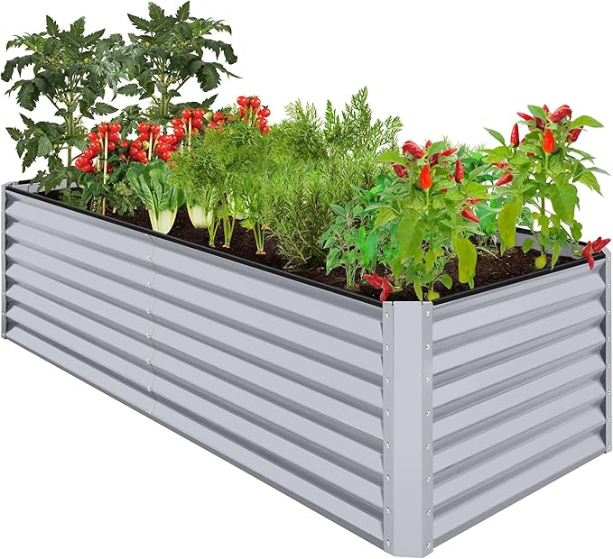 Best Choice Products 8x4x2ft Outdoor Metal Raised Garden Bed, Deep Root Planter by BestChoiceProducts