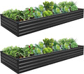 10×3×1FT Galvanized Raised Garden Bed Kit, Metal Planter Boxes, Large Outdoor by ZUNUDA